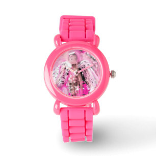 Pulsera Reloj del purpurina del ángel del cáncer de pech