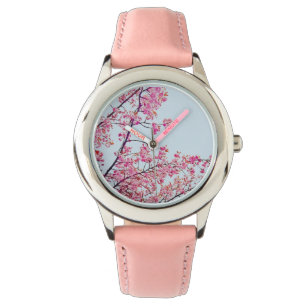 Pulsera Reloj del rosa de las flores de cerezo