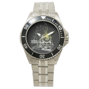 Pulsera Reloj del tren del vapor de la noche