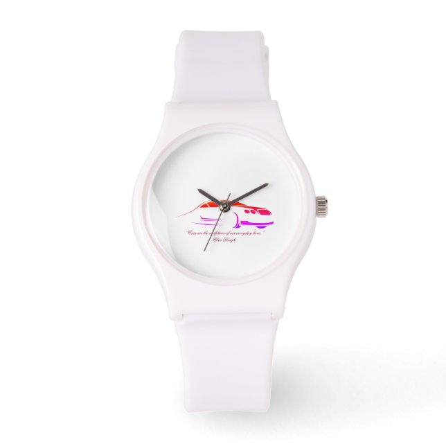 Pulsera Reloj deportivo blanco de silicona de mujer (Anverso)