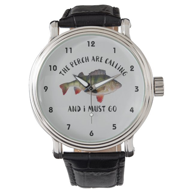 Pulsera Reloj deportivo de cotizaciones de pesca de perca (Anverso)