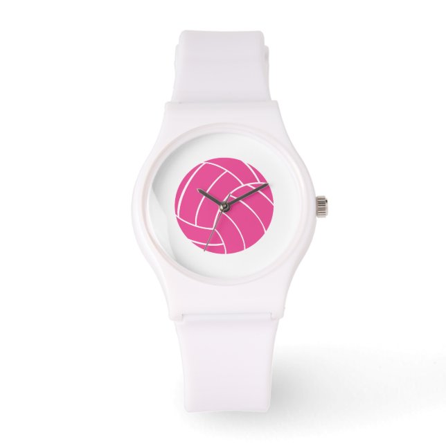 Pulsera Reloj deportivo de muñeca de voleibol rosa (Anverso)