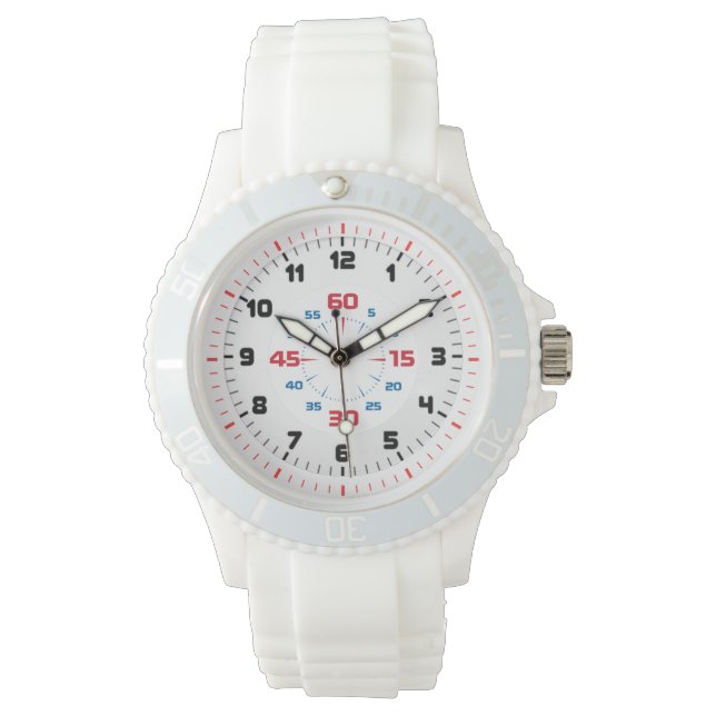 Pulsera reloj deportivo de silicio blanco (Anverso)
