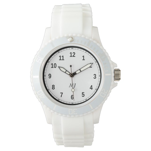 Pulsera Reloj deportivo de silicona blanca para mujeres (Anverso)