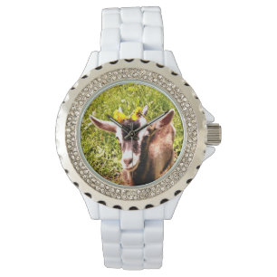 Pulsera Reloj diamante de imitación de la cabra del bebé