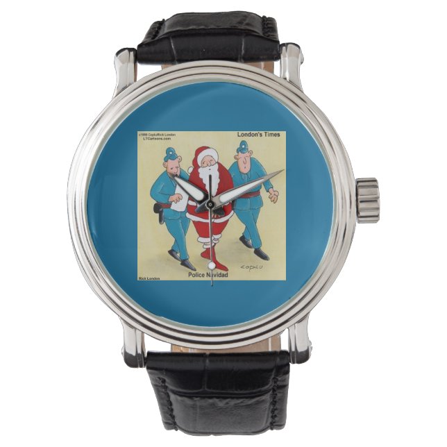 Pulsera Reloj divertido de Navidad Policía (Anverso)