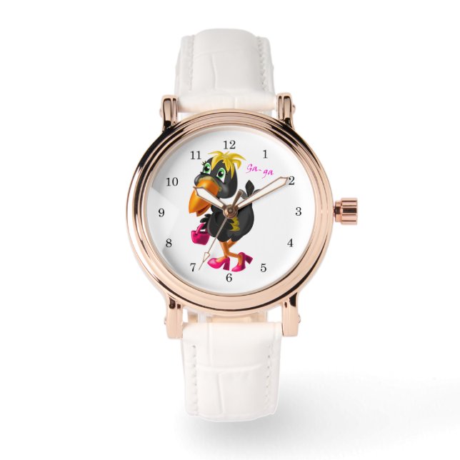 Pulsera Reloj divertido de pájaro moderno (Anverso)