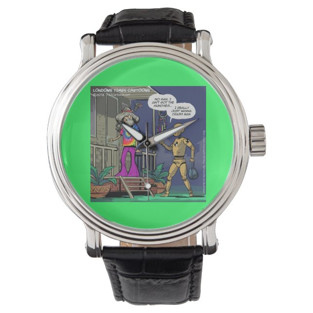 Pulsera Reloj divertido unisex Hippie de prueba de choque (Anverso)