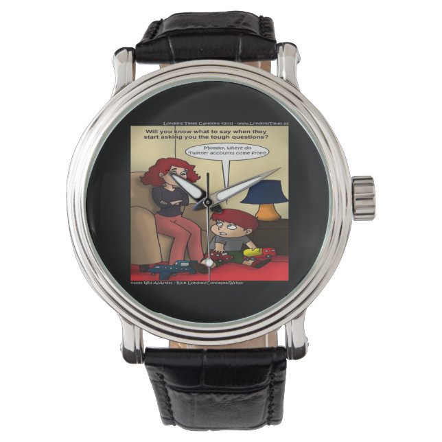 Pulsera Reloj divertido unisex para mamás de Twitter (Anverso)