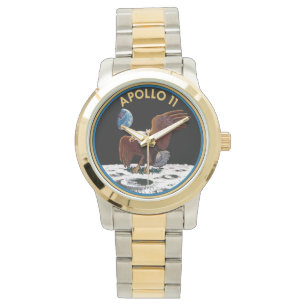 Pulsera Reloj dorado del logotipo de la NASA Apolo 11