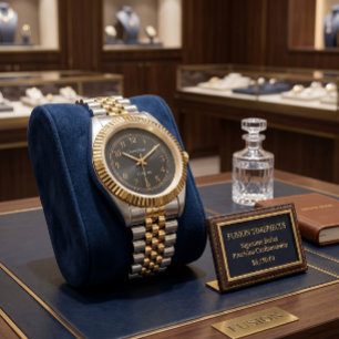 Pulsera Reloj ejecutivo clásico de dos tonos en oro y plat