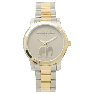 Pulsera Reloj elegante de elefante de oro para ella