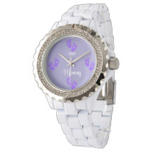 Reloj elegante para mamá con huellas de bebé