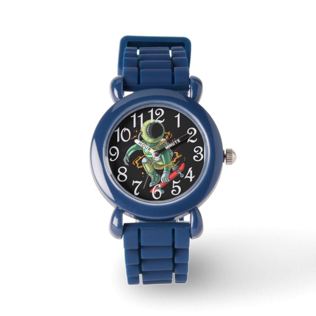 Pulsera Reloj eWatch de Astronauta Skateboarder (Anverso)