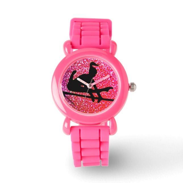 Pulsera Reloj eWatch de la gimnasta rosa (Anverso)