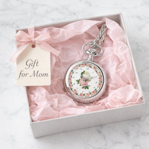 Pulsera Reloj eWatch de rosas rosadas vintage botánico