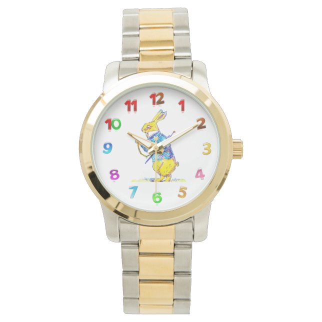 Pulsera Reloj femenino de conejo blanco (Anverso)