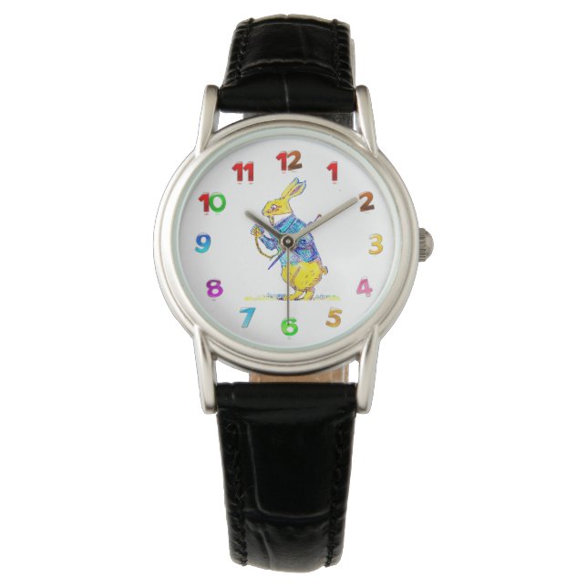 Pulsera Reloj femenino de conejo blanco (Anverso)