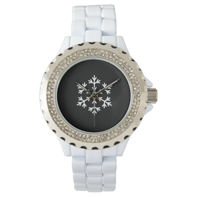 Pulsera Reloj femenino de copo de nieve de vacaciones (Anverso)