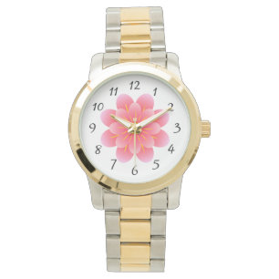 Pulsera Reloj femenino de flores rosadas