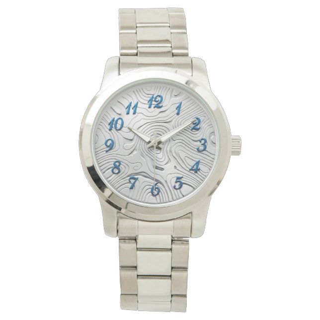 Pulsera Reloj Fino Con Estilo De Plata Diseñado Dial  (Anverso)