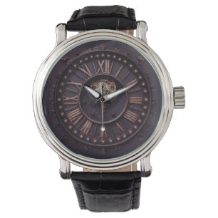 Pulsera Reloj gótico oscuro de Steampunk con números roman