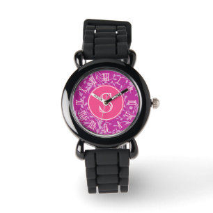 Pulsera Reloj gráfico de los chicas del monograma del