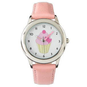 Pulsera Reloj infantil de corazones rosados illusima