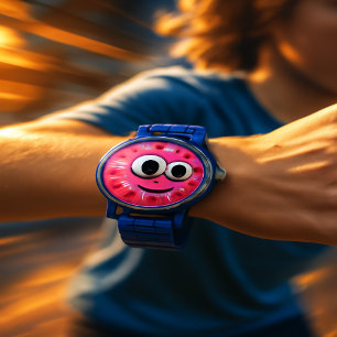 Pulsera Reloj infantil de donut adorable con ojos saltones