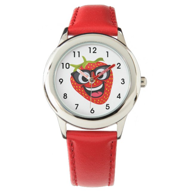 Pulsera Reloj infantil divertido de fresa (Anverso)