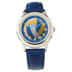 Pulsera Reloj infantil personalizado azul y amarillo de vo