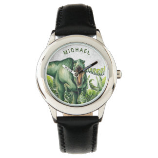 Pulsera Reloj infantil personalizado de T-Rex acuarela