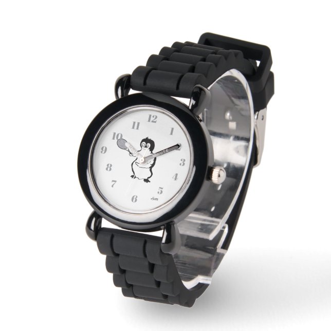 Pulsera Reloj : Jugador de Tenis Pingüino (Ángulo)