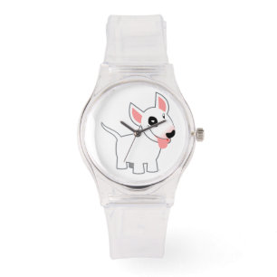 Pulsera Reloj lindo de bull terrier del dibujo animado