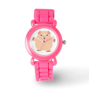 Pulsera Reloj lindo del cerdo del dibujo animado de la