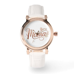 Pulsera Reloj "Mamá" de oro Rosa - Regalo elegante de mamá