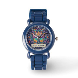 Pulsera Reloj Mandala de Mariposa Azul 'Eleva Tu Alma'