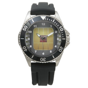 Pulsera Reloj masculino de caucho negro de acero inoxidabl