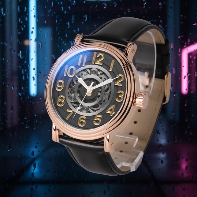 Pulsera Reloj moderno cinético de metal con cara en 3D reg (Subido por el creador)