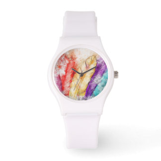 Pulsera Reloj nativo americano de plumas.