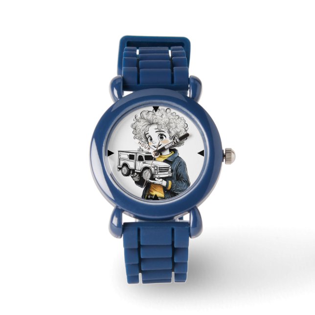 Pulsera Reloj negro de acero inoxidable ajustable Bezel de (Anverso)