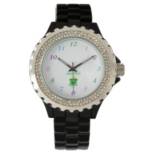 Pulsera Reloj negro de las mujeres de Pascua FrankenCheese