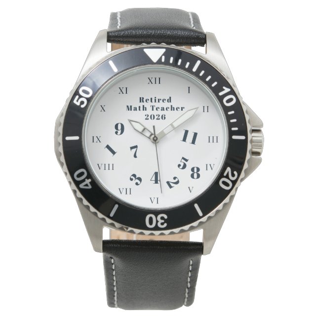 Pulsera Reloj Números Profesor de Matemáticas Jubilado (Anverso)