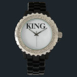 Pulsera Reloj oficial de la realeza del Rey "KING"<br><div class="desc">NUEVO "KING" Diamante de imitación Watch from King Royalty! Este reloj está hecho con una cara acentuada Diamante de imitación y una pulsera de aleación de esmalte en blanco o negro,  ¡¡es la adición de moda!!</div>
