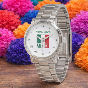 Pulsera Reloj para hombre con numeral romano de la bandera