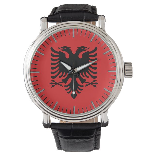Pulsera Reloj patriótico con bandera de Albania (Anverso)