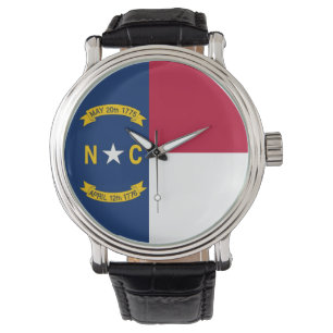Pulsera Reloj patriótico con bandera de Carolina del Norte