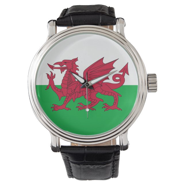 Pulsera Reloj patriótico con bandera de Gales (Anverso)