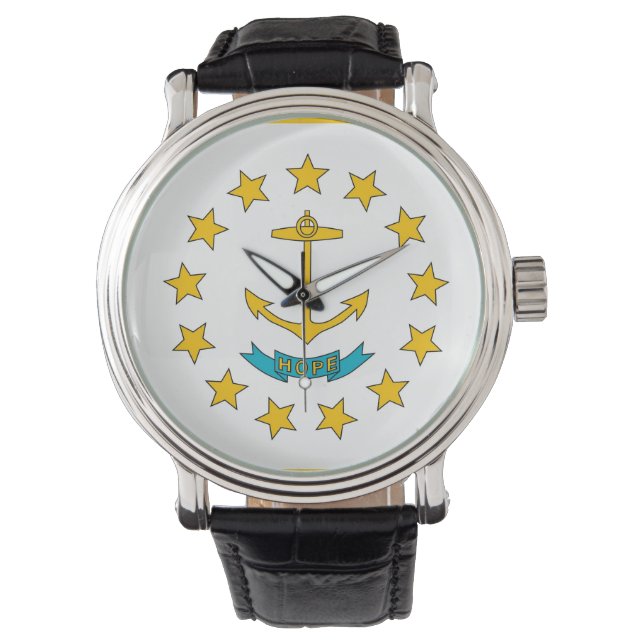 Pulsera Reloj patriótico con bandera de la isla Rhode (Anverso)