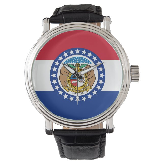 Pulsera Reloj patriótico con bandera de Misuri (Anverso)